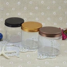 20pcs 200g round empty transparent cosmetic cream plastic bottle jars containers skin care packaging,200g PET mask clear tin jar Gmxut