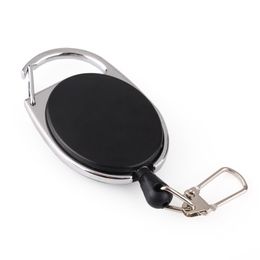 Retractable Pull Key Ring Chain Creative ID Lanyard Keychain Holder Steel Wire Rope Buckle Key Chains