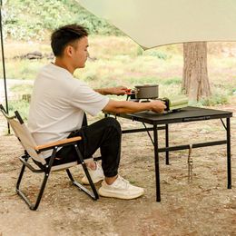 Camp Furniture Outside Lifting Handbag Aluminium Alloy Table Outdoor Camping Nature Hike Barbecue Portable Foldable Storage Dining Floor