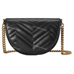 2023 Designer Underarm Bag Women Brand Shoulder Bag Handbag Horseshoe Purse Genuine Leather Cross Body Grade Quality Messenger Metal Chain Bags