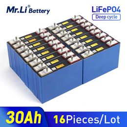Mr.Li 16pcs 3.2V 30Ah LiFePO4 Battery Cell Lithium Iron Phosphate Deep Cycles for Diy 12V 24V 36V 48V Wind Power System RV Car