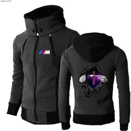 Men's Bmw Comfortable Muscle Zipper Jacket m Power Coats Fitness Pocket Male Wild Sweatshirts Print Long Sleeve Hoodies