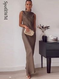 Basic Casual Dresses Elegant Sleeveless Long Dress Women Fashion Loose Solid O-Neck Skirts Ladies Spring Summer Female Birthday Party Dresses 230609