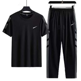 Mens Tracksuits suit Designer short sleeve shorts and trousers two-piece/three-piece set Optional speed dry ice real silk crewneck sportswear K1SC