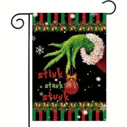 1pc 12x18 Inch Christmas Garden Flag Double Sided Small Vertical Winter Farmhouse Small Garden Yard Flags For Holiday Merry Christmas Decorations (No Metal Brace)