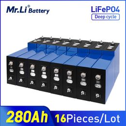 16Pcs 3.2V 280Ah lifepo4 battery cell 16pcs Rechargeable 24V Solar Energy Storage Solar power system UPS supply EU US TAX FREE