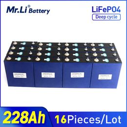 16PCS 3.2V 228Ah 230Ah lifepo4 battery cell Rechargeable 24V Solar Energy Storage Solar power system UPS supply EU US TAX FREE