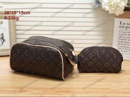 Cosmetic Bags Cases Designer's New Two-piece Makeup Bag Women's fashion 2 piece Washing female students everything large capacity storage bag mini wallet