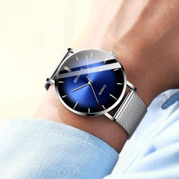 Wristwatches 2023 Selling Gradient Ultra-thin Simple Quartz Men's Watches Trendy Fashion Men Watch Waterproof Sports Clocks