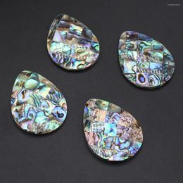 Pendant Necklaces Natural Abalone Shell Patchwork Water Droplet Shaped Jewellery Production DIY Necklace Earrings Accessories Gift 29x39mm