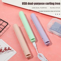 Hair Straighteners 2 in 1 Mini Curling Flat Iron Ceramic USB Electronic Splint Hair Curler Straightening Styling Tools Hair Curler Flat Iron 230609