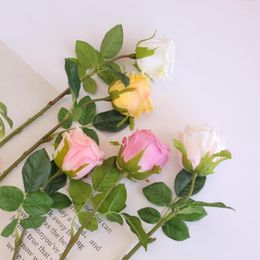 Decorative Flowers Faux Flower Long Service Life Artificial Rose Exquisite Details Decorate Attractive Open Bouquet Stem