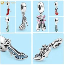 925 Sterling Silver for pandora charms authentic bead Pendant women Bracelets beads Princess shoe Shiny Zircon