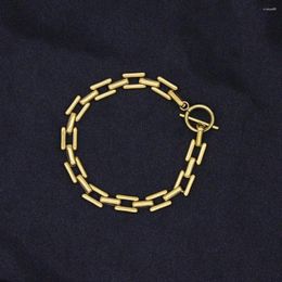 Chains Stainless Steel Necklace Women Girl Fashion Simple OT Clasp Choker Gold Colour Accessories Handmade Jewellery