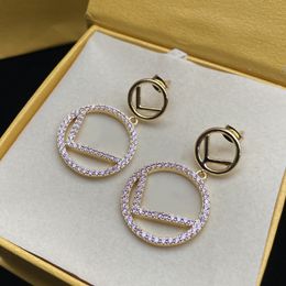 Women Hoop Earrings Premium Gold Diamond Earring Designer Stud Earring Luxury Hoops Letter Design Earrings Fashion Jewellery gift