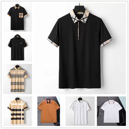 mens polo shirt designer polos for man fashion casual high-grade 100% cotton breathable wrinkle resistant slim commercial clothing street lapel short sleeve clothes