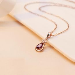 Pendant Necklaces Bafu 925 Sterling Silver Chain Rose Gold Colour Girl Necklace Fashion Wedding Jewellery