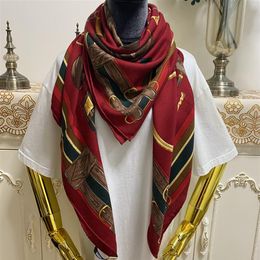 Women's square scarf scarves good quality 30% SILK 70% cashmere material wine red pint letters horse pattern size 130cm- 130c237a