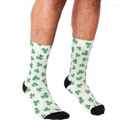 Men's Socks Men's Funny Dancing Shamrocks Printed Harajuku Men Happy Hip Hop Novelty Cute Boys Crew Casual Crazy For