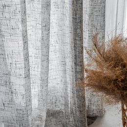 Curtain Japanese Linen For Living Room Bedroom Grey Cotton Curtains Tulle Fabrics Custom Gauze Semi-shading Ramie Yarn