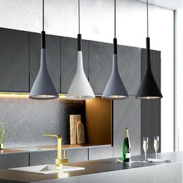 Pendant Lamps Lights Kitchen Fixtures For Dining Room Restaurant Bars Home Bedroom White Black Red Lighting Deco Hanging Lamp
