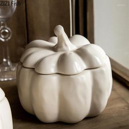 Bowls Creative Ceramic Pumpkin Bowl Restaurant Bird's Nest Oatmeal Lamian Noodles Chinese Home Kitchen Stew With Cover