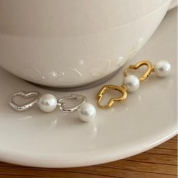 Hoop Earrings S'STEEL 925 Sterling Silver Pearl Heart Gold For Women Minimalist Trending Products 2023 Dainty Wedding Jewelry