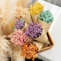 Decorative Flowers 110g Natural Dry Gypsophila Dried Baby Breath Bouquets Branches Nordic Home Decor Wedding Accessories Valentines Day