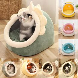 Cat Beds Cute Bed Warm Pet Basket Cozy Kitten Lounger Cushion House Tent Very Soft Small Dog Mat Bag For Washable Cats