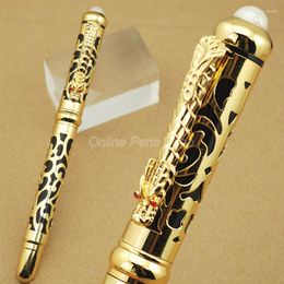 Jinhao Classic Black & Golden Metal Dragon Clip Roller Ball Pen Professional Writing JRP009