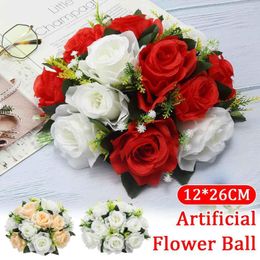 Decorative Flowers Artificial Rose 15 Head Fabric Simulation Bouquet For Wedding Decoration Proposal Home Party Decor