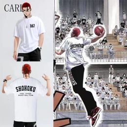 Men's T-Shirts Slam Dunk Cotton Shirt Set Japanese Manga Men's T-Shirt Shorts Set Street Basketball Sportswear Large Anime Top 230609