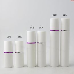 20 x 15ml 30ml 50ml White PP Portabl Fashion Empty Cosmetic Airless Bottle Plastic Treatment Pump Travel Bottles Containersgood qualtit Pmws