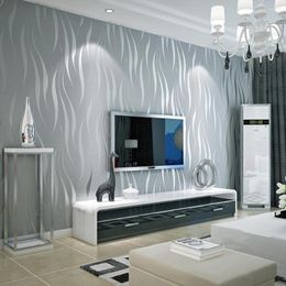 Wallpapers Q QIHANG Modern Minimalist Wavy Stripe Bedroom Living Room Non-woven Wallpaper 0.53m 10m 5.3m2