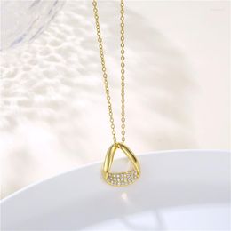 Pendant Necklaces Simple Fashion Geometry For Women Trendy Gold Colour Stainless Steel Jewellery Female Neck Chain Accessories