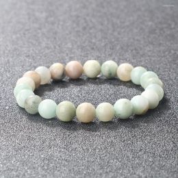 Strand Boho Amazonite Beaded Bracelet Women Men Natural Stone Beads Bracelets Craft Brcelets Bangle For Girls Lovers Lucky Jewellery Gift