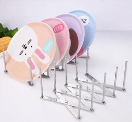 Kitchen Organiser Pot Lid Rack Stainless Steel Spoon Holder Cooking Dish Rack Stand Multifunctional Wall-mounted Hook
