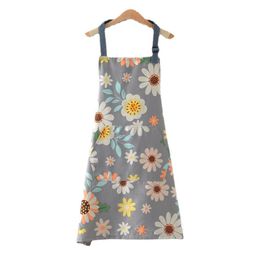 Floral Aprons with Pocket, Blooming Womens Aprons Waterproof Adjustable Cooking Aprons for Kitchen Gardening and Salon 1224481