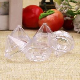 200pcs 5g Plastic Three-dimensional diamond Clear Amber Jar Empty Cosmetic Cream Packing Container Fllkl