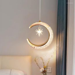 Pendant Lamps Post Modern Nordic Light Dining Living Children's Room Bedside Study El Bar Lighting Romantic Luxurious Moon LED Lamp