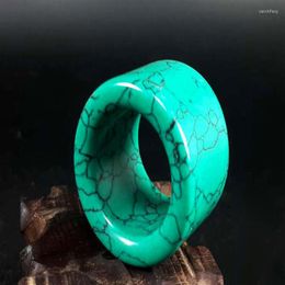 Cluster Rings Selling / Hand-carve Jade Turquoise Sky Blue Flat Ring Fashion Jewelry Men Women Luck Gifts Amulet