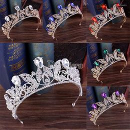 Hair Clips Bridal Vintage Rhinestone Crown Fashion Gold Sliver Wedding Accessories Six Colour Tiara