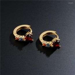 Hoop Earrings Mafisar Gold Colour Small For Women Luxury Heart Shape Cubic Zircon Wedding Earring Female Engagement Jewellery