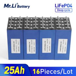 Mr.Li 16pcs 3.2V 25Ah LiFePO4 battery cell 25000mAh Lithium iron phosphate deep cycles for Diy 12V 24V 36V 48V wind power system