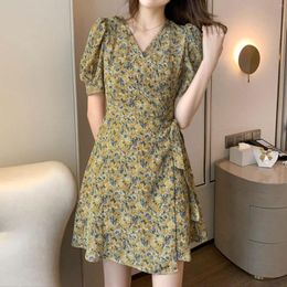 Casual Dresses Womens Printed Boho Sundress For Women Summer Dress V Neck Short Sleeve Frenulum Beach Fall Semi Formal