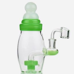 Vintage Baby Bottle Slime Glass Bong Water Hookah Smoking Pipes 8INCH Original Glass Factory can put customer logo by DHL UPS CNE