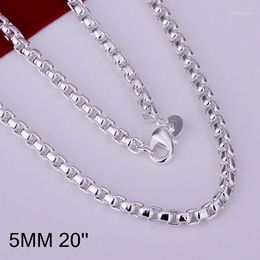 Chains KN-N053 5MM Fine S925 Fashion Jewellery Valentines Day Gifts Wholesale Silver Colour Charms Round Necklace