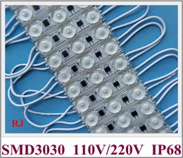 1000pcs 110V / 220V LED Light Module for Sign 67mm X 15mm SMD3030 2W waterproof IP68 Each Module can Cut can be connected in series less than 200pcs