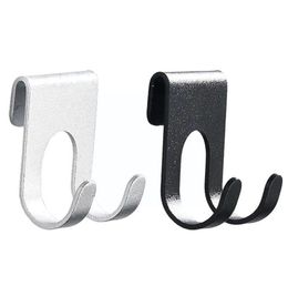 Aluminium Alloy Hook Shower Glass Door Hook Free Hole Shaver Holder Rack Hook Hanger Plug Organiser Rack Towel