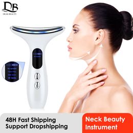 Face Massager EMS Face Neck Beauty Device 3 Colours LED Pon Therapy Skin Tighten 4 Modes Reduce Double Chin Anti Wrinkle Remove Skin Care 230609